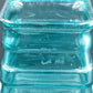 DPS Recycled Glass Teal blue Tiered Vase 9" tall 4.5" across bottom.