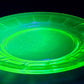 Green Uranium Anchor Hocking Block Optic Plate 6" Depression, Vaseline Glass VTG