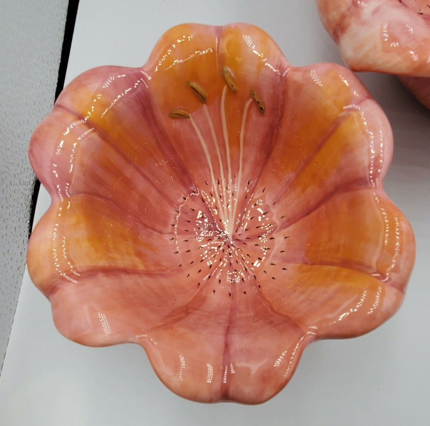 Pair of Perfectly Pink Flower Serving Bowls